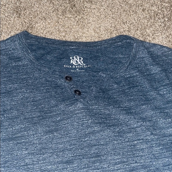 Rock & Republic Heathered Navy Men's Tee - Picture 3 of 4